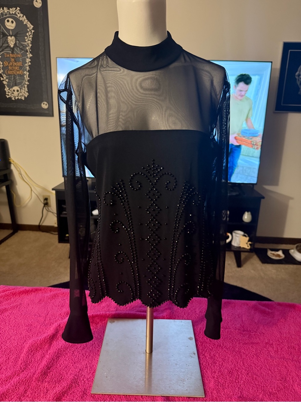 Dress Barn Collection Beaded Sheer Blouse